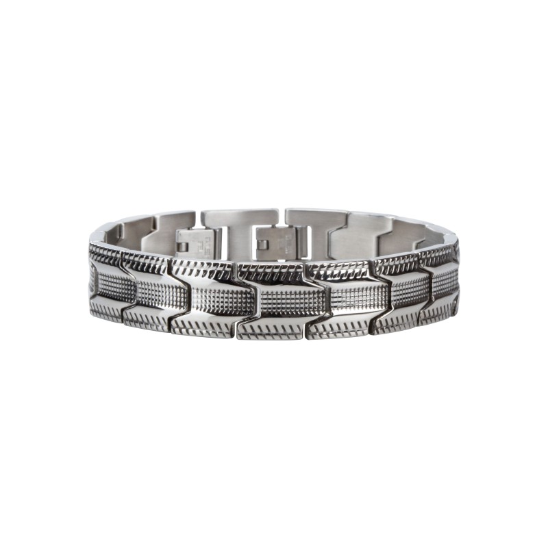 Traveller Armband - Heren - Zilverkleurig - Edelstaal - 21 x 1,4 cm - 181057