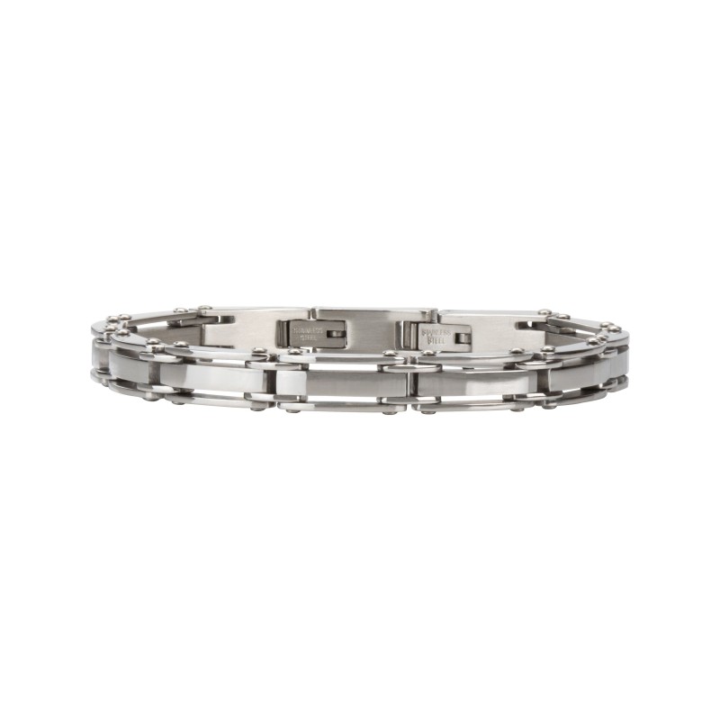 Traveller Armband - Heren - Zilverkleurig - Edelstaal - 21 x 0,8 cm - 181058