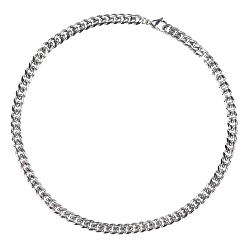 Traveller Necklace - Men - Silver Coloured - Stainless Steel - Links - 55 x 0,9 cm - 180957