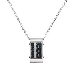 Traveller Kette - Herren - Kette Man - Karbon & Edelstahl - Blau - 55 cm lang