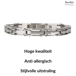 Traveller Armband - Heren - Zilverkleurig - Edelstaal - 21 x 0,8 cm - 181058