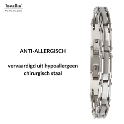 Traveller Armband Heren - Zilverkleurig - Edelstaal - 21 x 0,8 cm