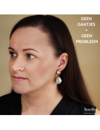 Traveller Clip Oorbellen - Hangers - Goudkleurig - Barok Parels -20x17 mm- Wit - Kristallen - Roze - Verguld -42x17 mm- 114286