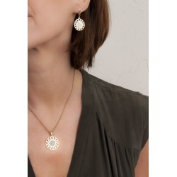 Traveller Drop earrings - Stainless steel gold plated - glitter