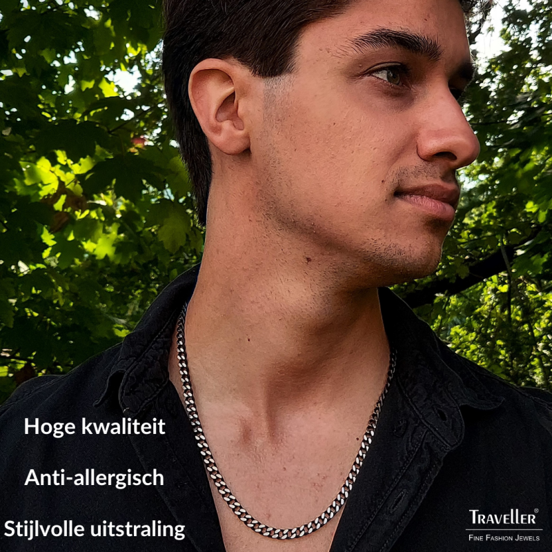 Traveller Ketting - Heren - Ketting Man - Edelstaal - 55cm lang