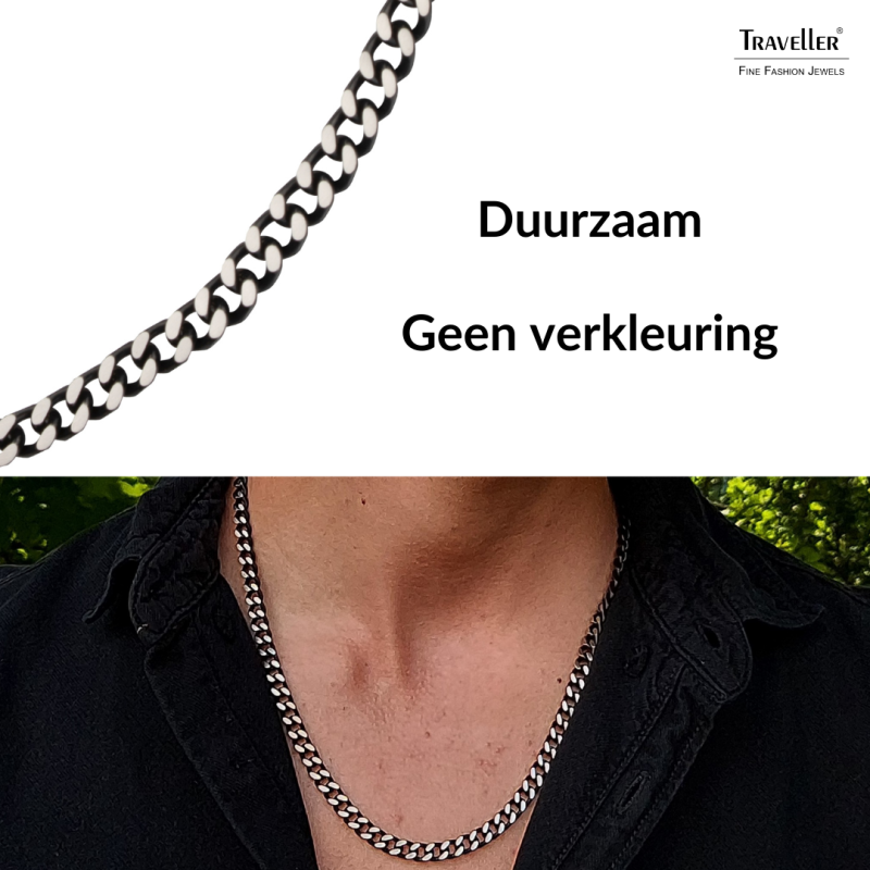 Traveller Ketting - Heren - Ketting Man - Edelstaal - 55cm lang