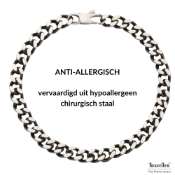 Traveller Armband Heren - Zilverkleurig - Edelstaal - Schakels - 22 cm - 181199