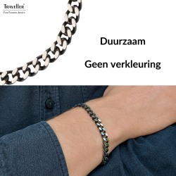 Traveller Armband Heren - Zilverkleurig - Edelstaal - Schakels - 22 cm