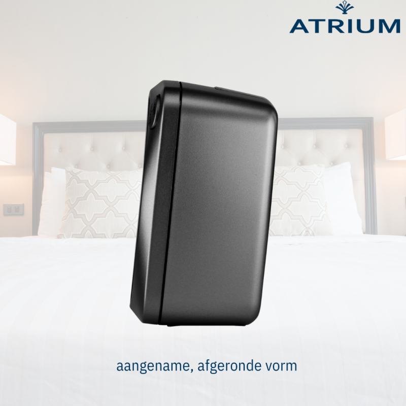 ATRIUM Wekker - Radiogestuurd - Analoog - Geen tikgeluid - Afgerond vierkant model - Duidelijk - Zwart - A610-7