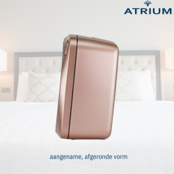 ATRIUM Wekker - Radiogestuurd - Analoog - Geen tikgeluid - Afgerond vierkant model - Duidelijk - Rose Metallic - A61017