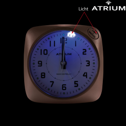 ATRIUM Wekker - Radiogestuurd - Analoog - Geen tikgeluid - Afgerond vierkant model - Duidelijk - Rose Metallic - A61017