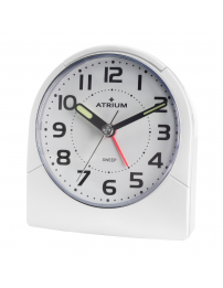 ATRIUM Alarmclock - Analogue - White - Clear - Build-up Alarmsound - Snooze -...