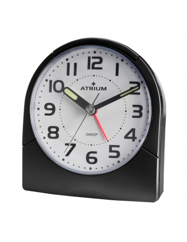 ATRIUM Alarmclock - Analogue - Black - Clear - Build-up Alarmsound - Snooze - No ticking sound - A218-7