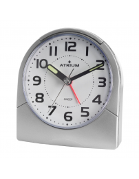 ATRIUM Alarmclock - Analogue - Silver - Clear - Build-up Alarmsound - Snooze...