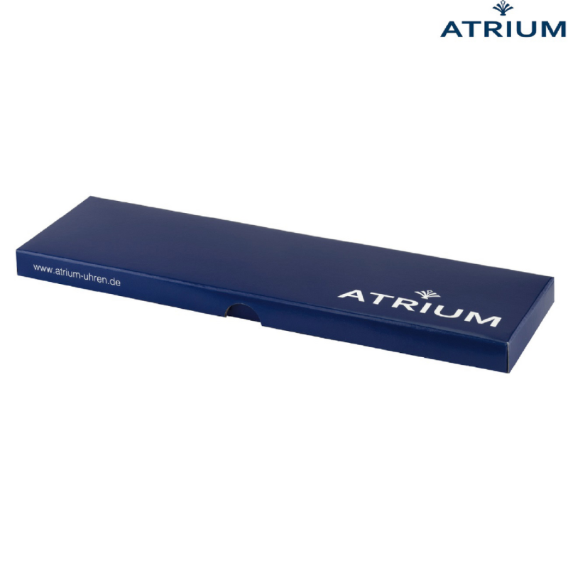 ATRIUM Horloge - Heren - Edelstaal - 10 Bar - Analoog - Zwart Leren Bandje - Donker Groen Wijzerblad - Datum