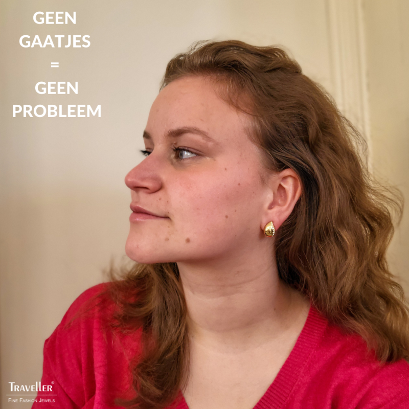 Traveller Clip Oorbellen - Goudkleurig - Preciosa Kristallen - Druppel - 22ct Verguld - 15x10 mm - 157486