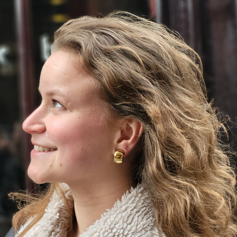 Traveller Clip Oorbellen - Goudkleurig - Glanzend - Halve Oorringen - 22ct Verguld - 18 mm - 138009