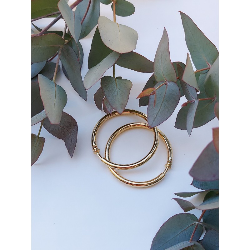 Traveller Clip Oorbellen - Oorringen - Goudkleurig - 50 mm - 22ct Verguld