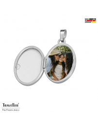 Traveller Foto Medaillon - Made in Germany - Silber - Matt/Glanz - Oval 16x23mm - Nachhaltig - Kette 45 cm - 571004 Traveller Foto Medaillon - Made in Germany - Silber - Matt/Glanz - Oval 16x23mm - Nachhaltig - Kette 45 cm - 571004
