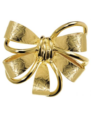 Grossé Brooch - Jahrenstag / Anniversary - Gold Coloured - Bow - Gold Plated - 35 x 42 mm - GJ30144