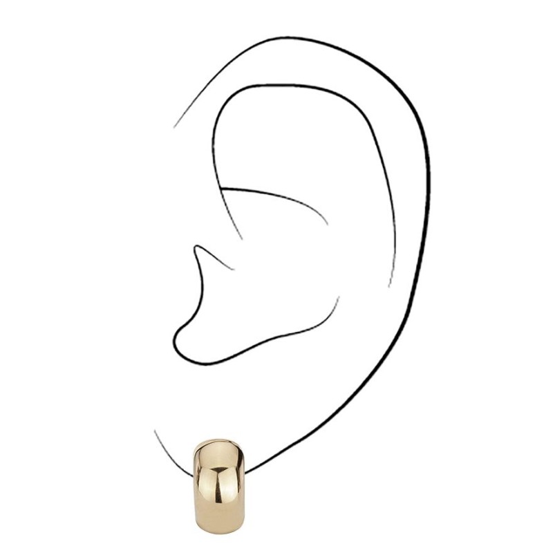 Traveller Earrings - Hoop Earrings - Gold Plated - Stainess Steel - 14 x 8 mm