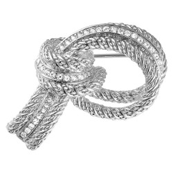 Grossé Broche Dames - Tresor - Zilverkleurig - Kristallen - Lus - Geplatineerd - 4x3 cm - GJ30423P