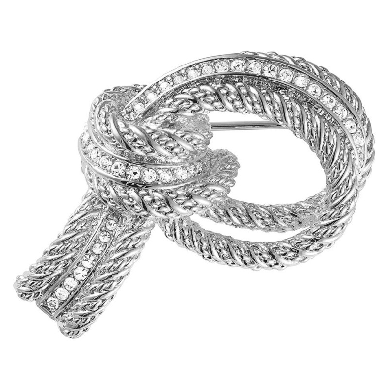 Grossé Broche Dames - Tresor - Zilverkleurig - Kristallen - Lus - Geplatineerd - 4x3 cm - GJ30423P
