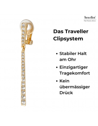 Traveller Ohrclips - Hänger - Goldfarbe - Preciosa Kristalle - 22kt Vergoldet - 55 mm - 157355