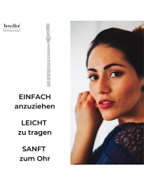 Traveller Ohrclips - Hänger - Silberfarbe - Preciosa Kristalle -  Platiniert - 55 mm - 157356