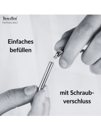 Traveller Collier mit Urnenanhänger - Aschenanhänger - 45mm - Silberfarbe - Edelstahl - Zirkonia - 45-50cm - 181139