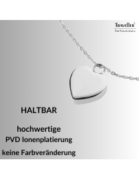Traveller Collier mit Urnenanhänger - Aschenanhänger - 2x2cm - Silberfarbe - Herz - Edelstahl - 45-50cm - 181175