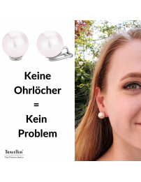 Traveller Ohrclips - Silberfarbe - Perle - 14 mm - Hellrosa - Platiniert - 702114