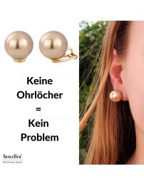 Traveller Ohrclips - 22kt Vergoldet - Perle - 14 mm - Bronze - 706014