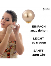 Traveller Ohrclips - 22kt Vergoldet - Perle - 14 mm - Bronze - 706014