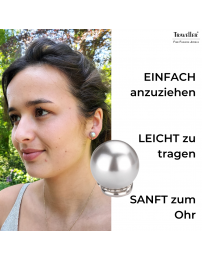 Traveller Ohrclips - Perle - 10 mm - Hellgrau - Platiniert - Silberfarbe - 15x10 mm - 710110