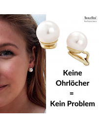 Traveller Ohrclip - Perle - 10 mm - Creme - 22kt vergoldet - 714010