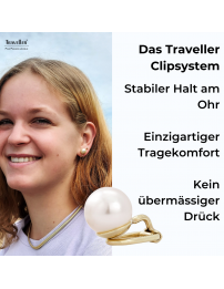Traveller Ohrclip - Perle - 10 mm - Creme - 22kt vergoldet - 714010