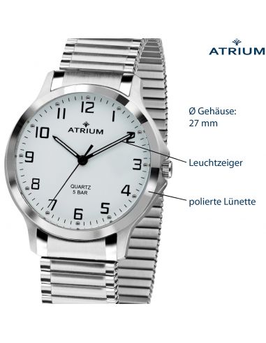 ATRIUM Damen Armbanduhr Zugband Edelstahl Silberfarben - A13-50