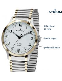 ATRIUM Damen Armbanduhr Zugband Edelstahl Bicolor - A13-64