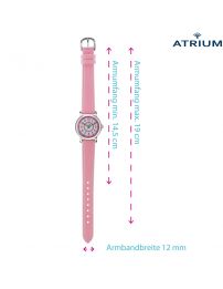 ATRIUM - Kinder Armbanduhr - Mädchen - Rosa  - 5 bar - Deutlich - Verstellbares  Band - A31-104