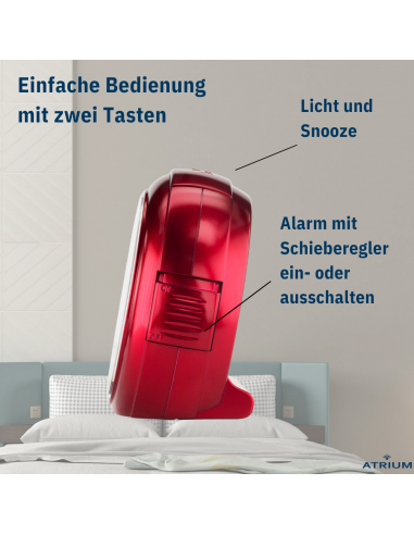 ATRIUM Wecker Analog Weiss ohne Ticken - A240-1