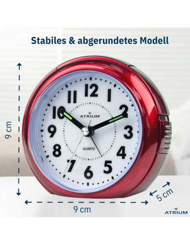 ATRIUM Wecker Analog Weiss ohne Ticken - A240-1