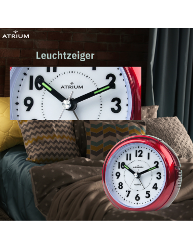 ATRIUM Wecker Analog Weiss ohne Ticken - A240-1
