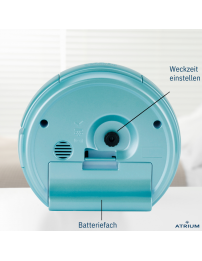 ATRIUM Wecker Analog Hellblau ohne Ticken - A240-15