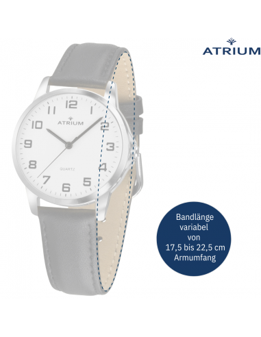 ATRIUM Armbanduhr - Herren - Leder schwarz - Silberfarben - A36-10 ATRIUM Armbanduhr - Herren - Leder schwarz - Silberfarben - A36-10
