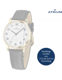 ATRIUM Armbanduhr - Herren - Leder schwarz - Goldfarben - A36-20