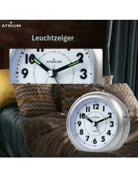 ATRIUM Wecker Analog Silbern ohne Ticken - A240-19