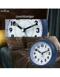 ATRIUM Wecker Analog Dunkelblau ohne Ticken - A240-35