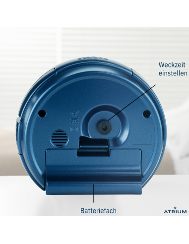ATRIUM Wecker Analog Dunkelblau ohne Ticken - A240-35