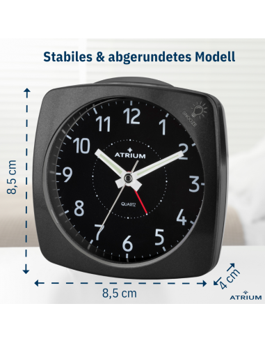 ATRIUM Wekker - Analoog - Zwart - A251-7